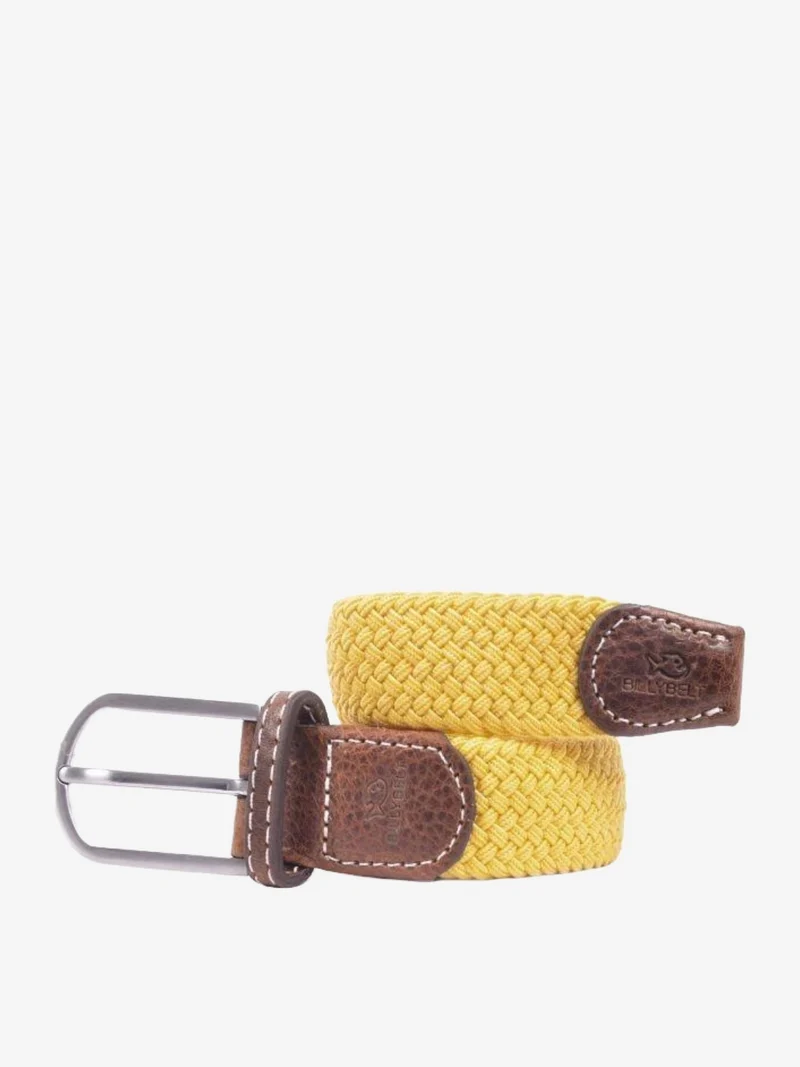 Ceinture tressée Billybelt jaune en cuir