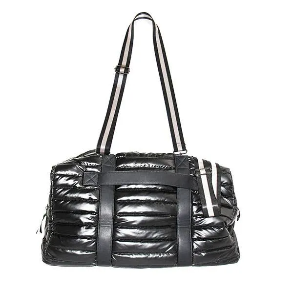 The Cassie Weekender Puffer Duffle Bag Black in 9/15