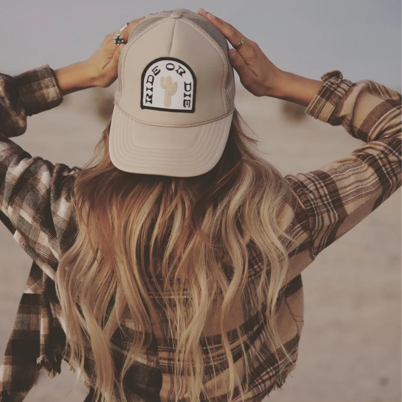 Ride or Die Patch Trucker Hat: Black