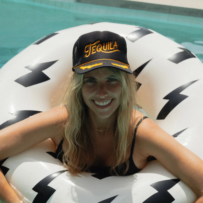 Tequila Trucker Hat: Captain Blk/Gld