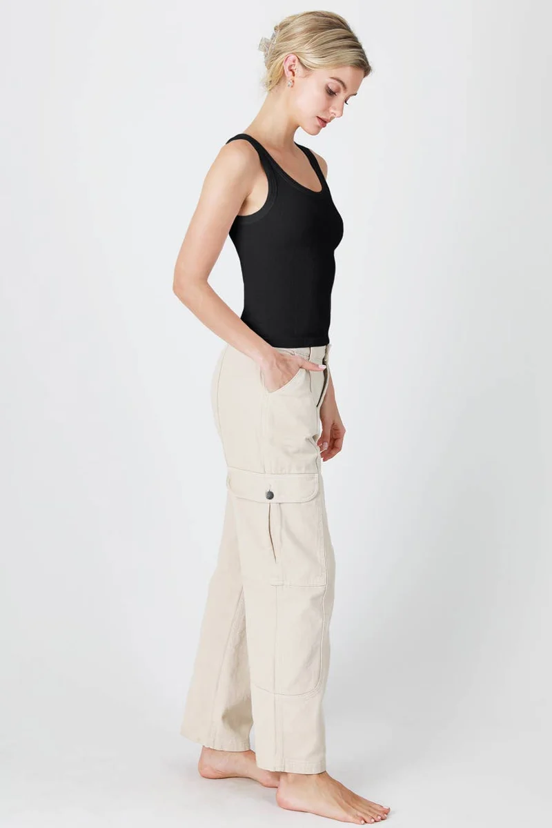 NS8216 - Reversible Ribbed Tank Top: 7 White