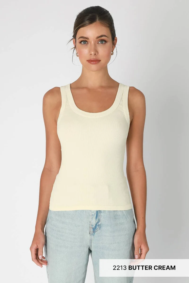 NS8216 - Reversible Ribbed Tank Top: 7 White