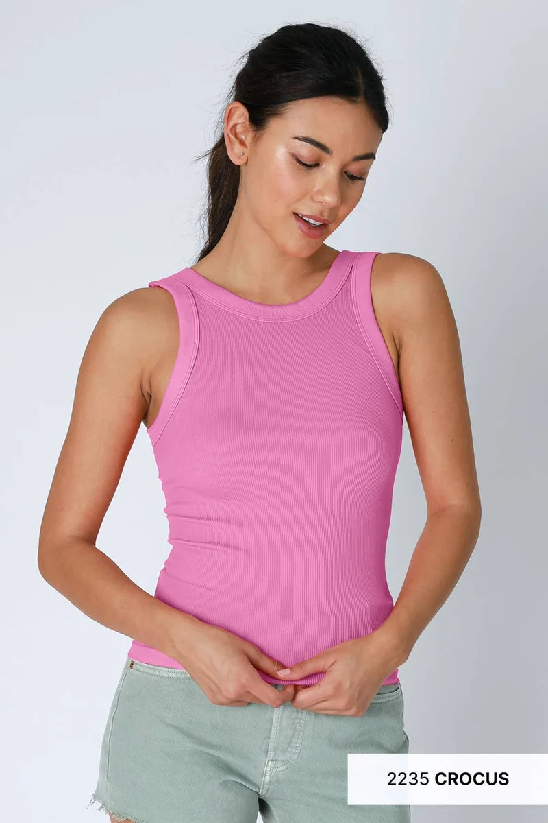 NS8216 - Reversible Ribbed Tank Top: 6 Black