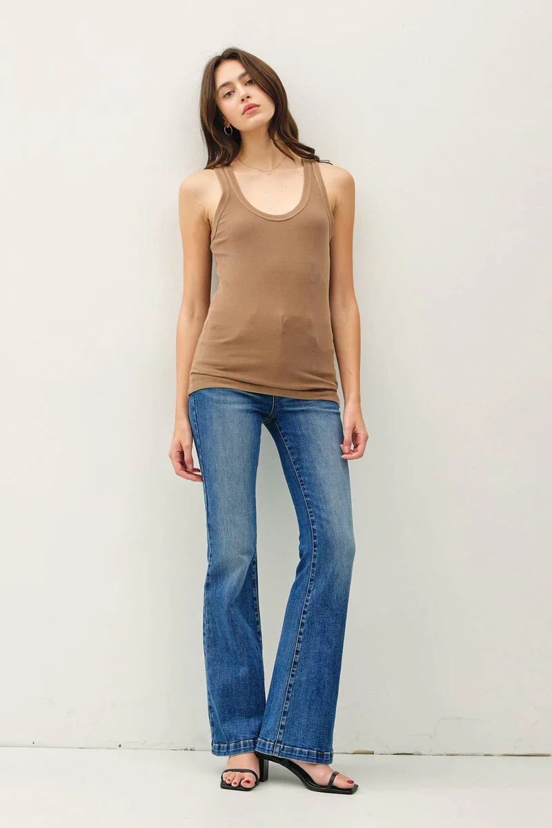 Taupe Ribbed Tank Top