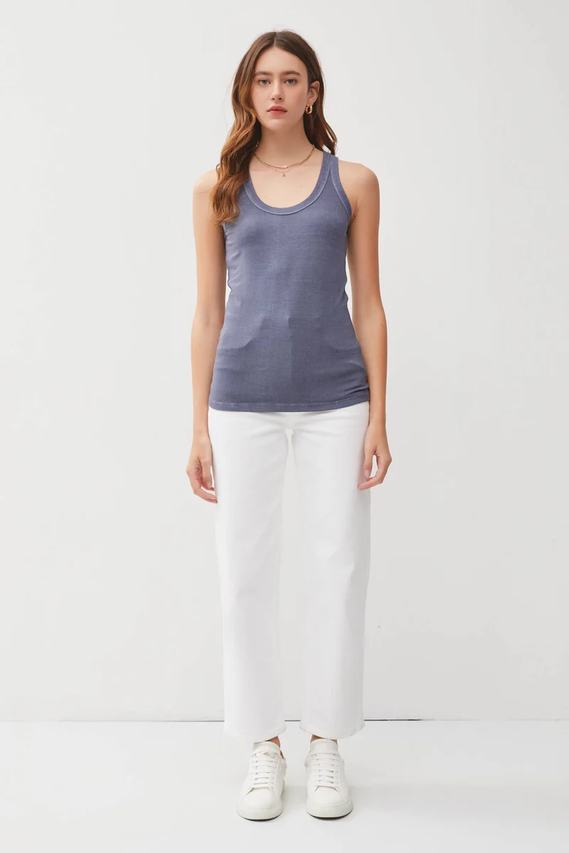 Taupe Ribbed Tank Top