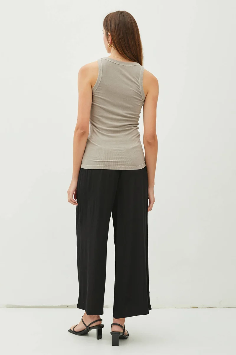Taupe Ribbed Tank Top