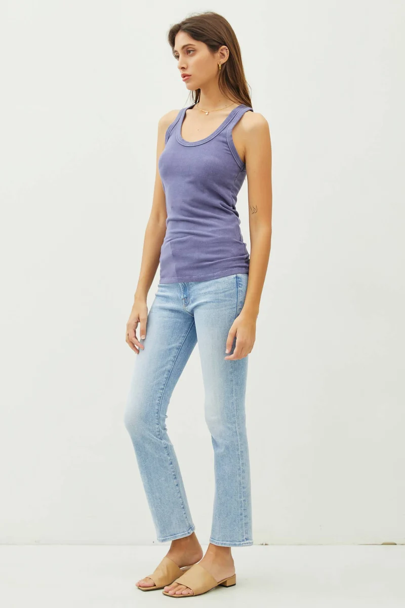 Taupe Ribbed Tank Top
