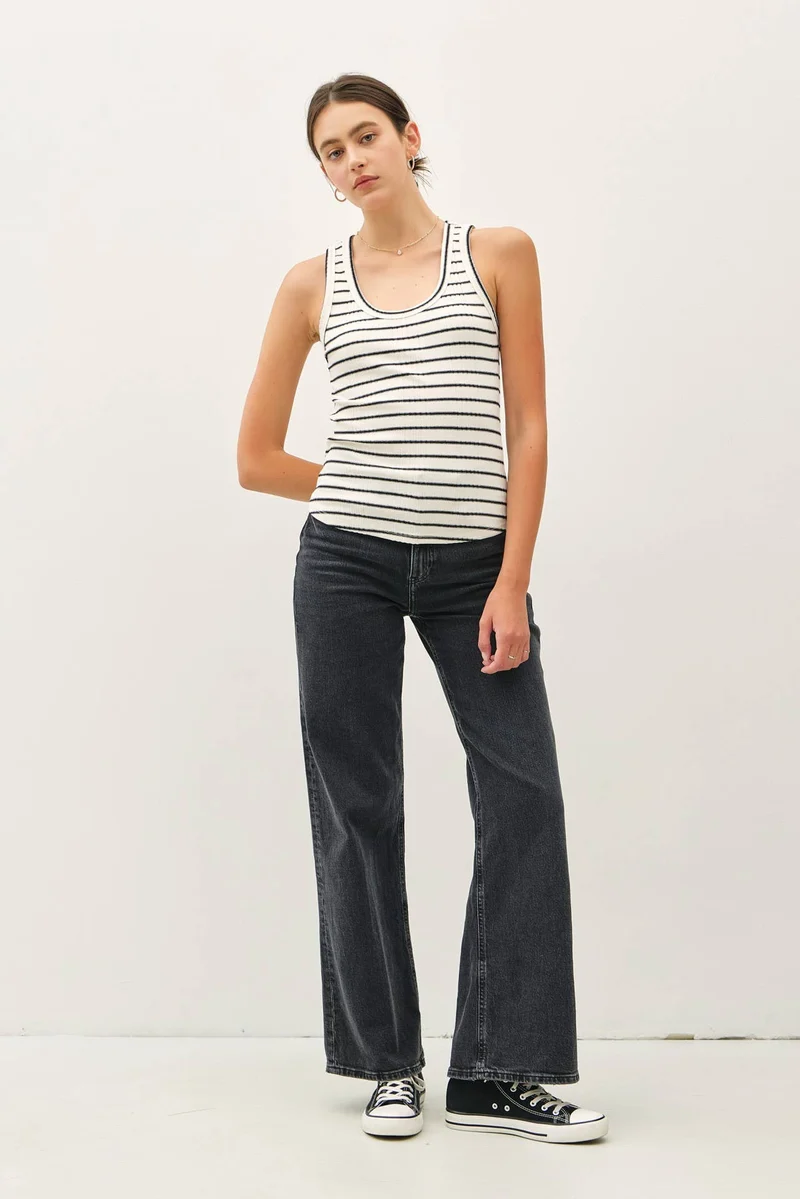Striped rib Tank Top