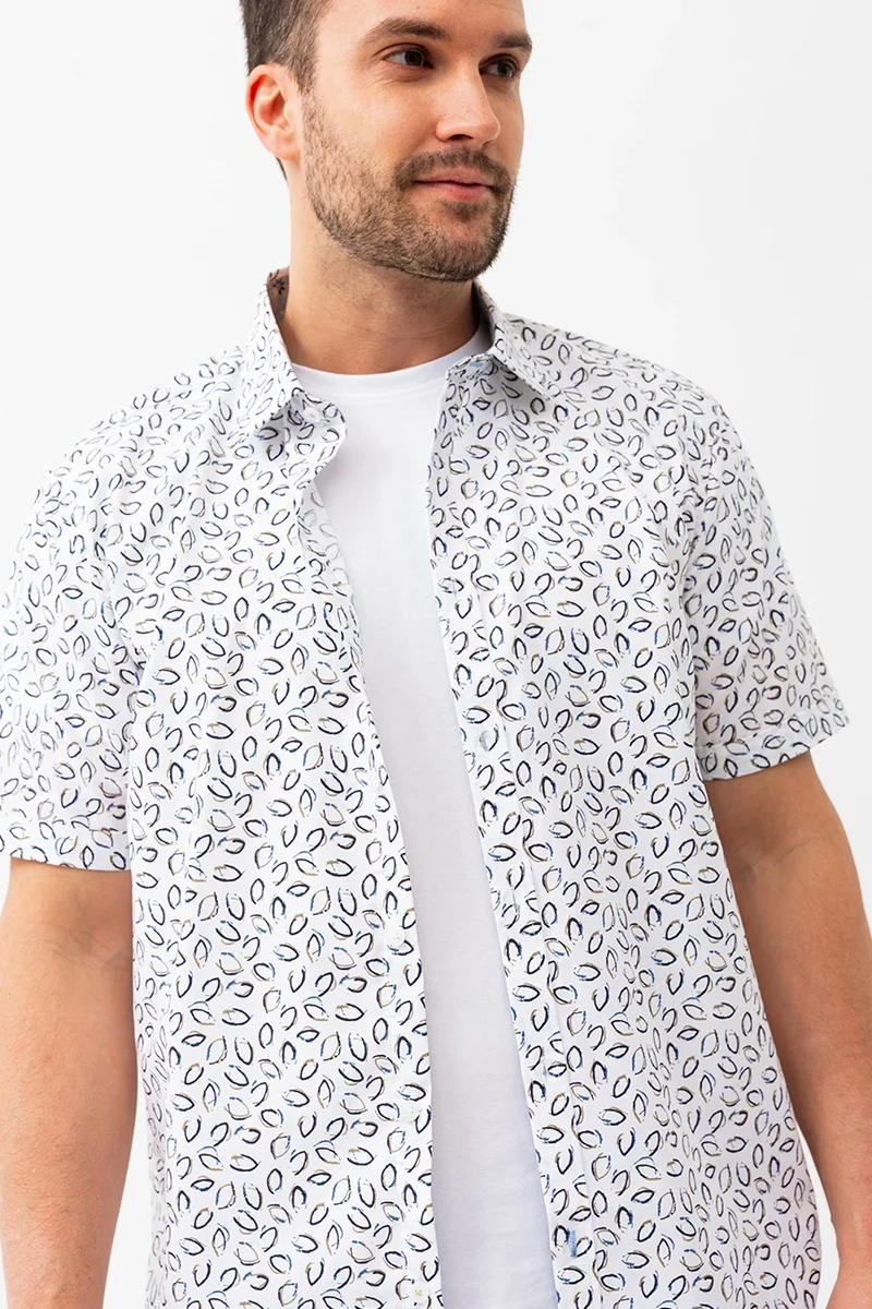 La chemise imprimée all-over feuille abstraite
