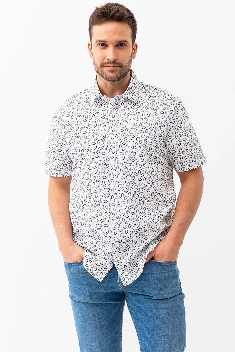 La chemise imprimée all-over feuille abstraite