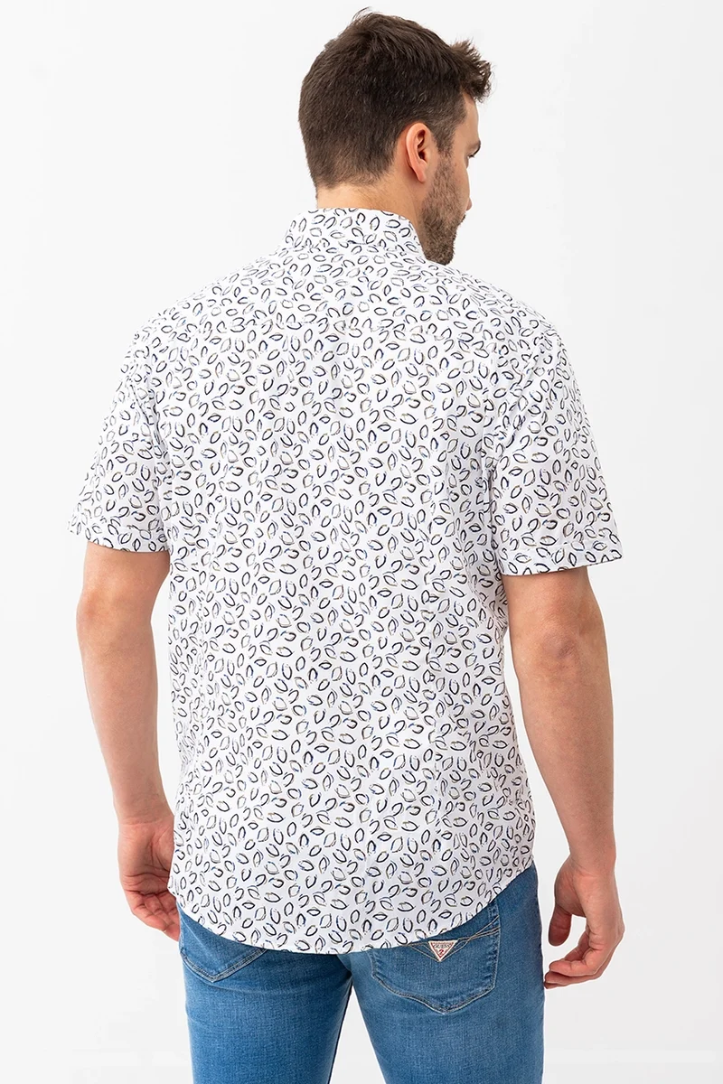 La chemise imprimée all-over feuille abstraite