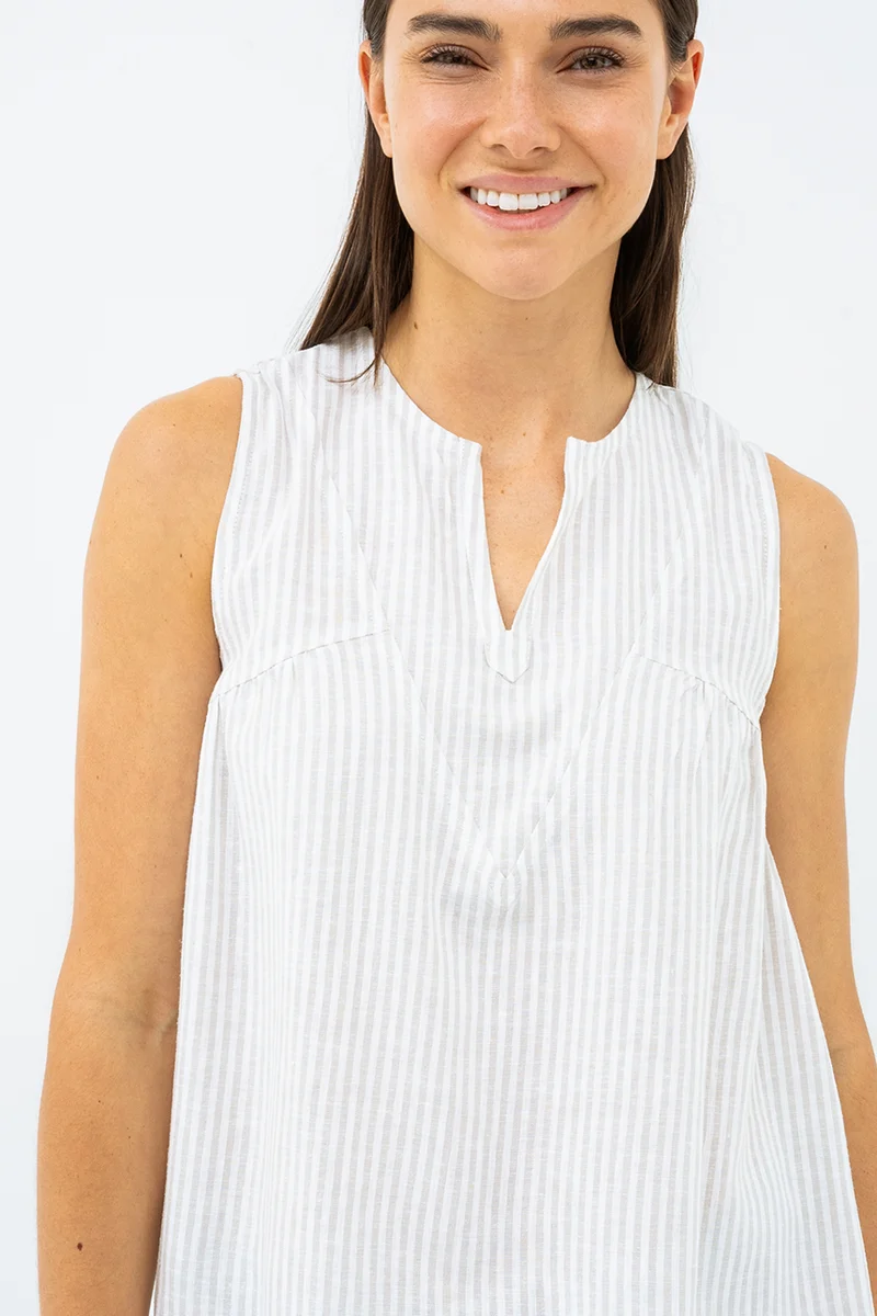 La camisole ample rayé mélange de lin par Silver