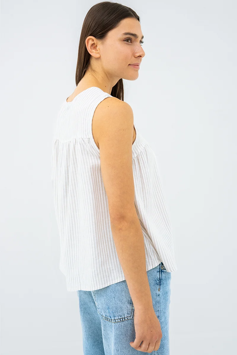 La camisole ample rayé mélange de lin par Silver