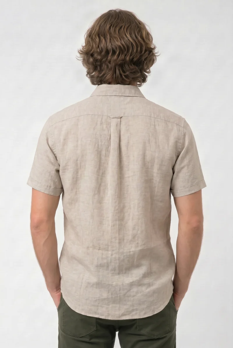 La chemise manches courtes en lin