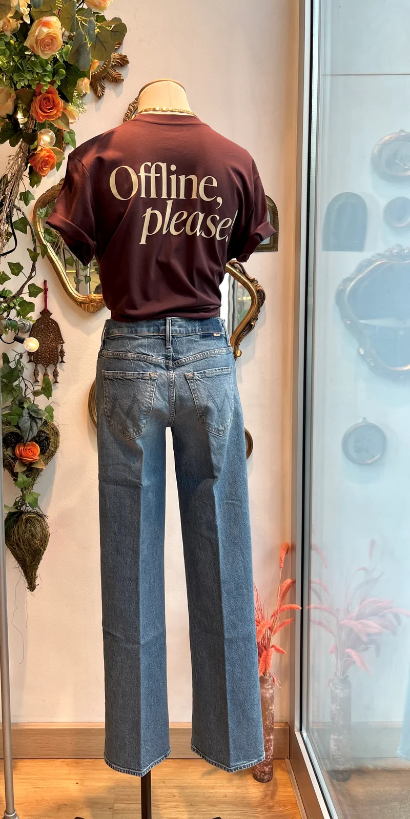 Jean droit taille mi-haute