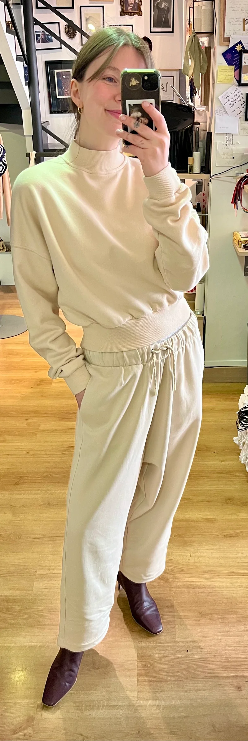 Pantalon de survêtement crème