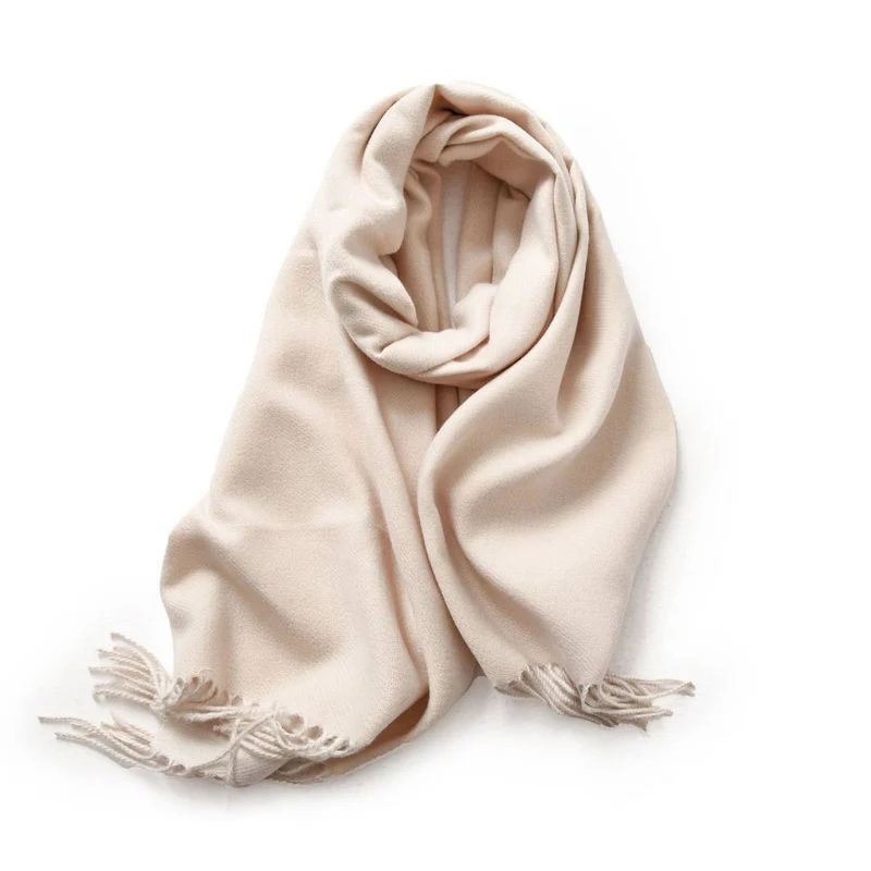 Fashion Scarf - Soft Faux Cashmere with Tassels_CWASC0174: DARKGREEN / (OS) 1