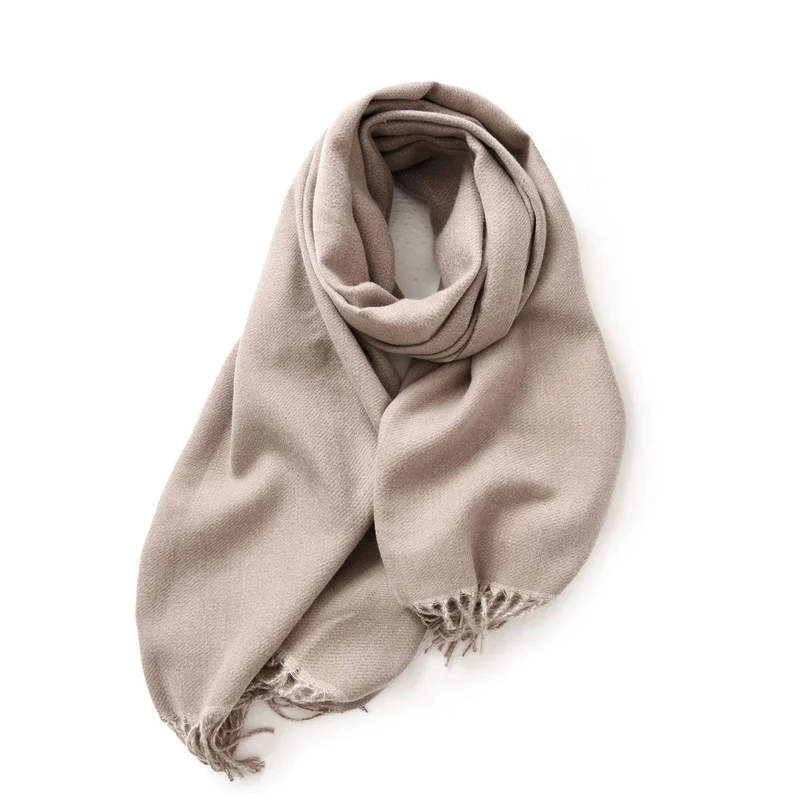 Fashion Scarf - Soft Faux Cashmere with Tassels_CWASC0174: DARKGREEN / (OS) 1