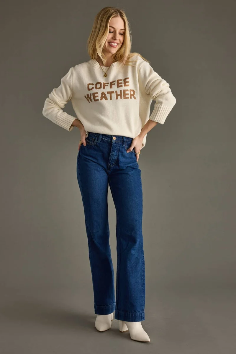Ivory Coffee Weather Sweater