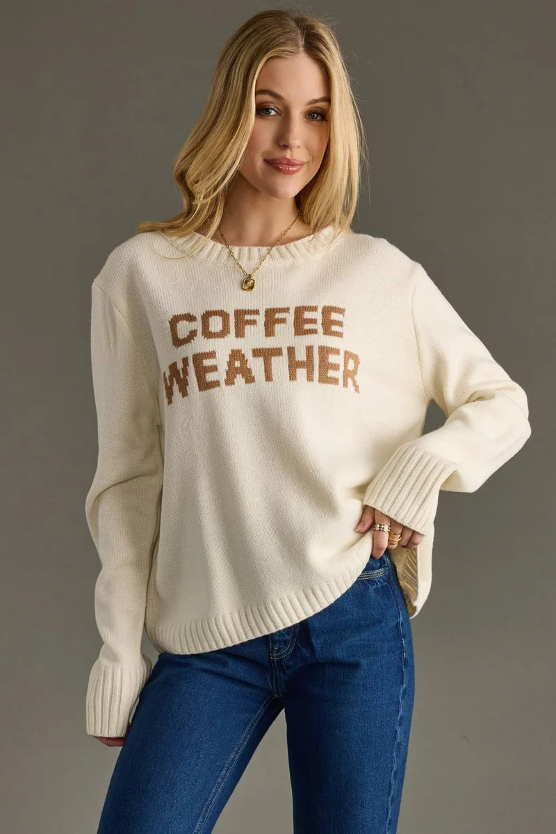 Ivory Coffee Weather Sweater