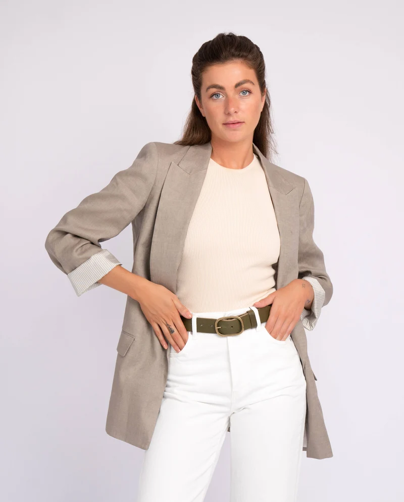 Black Gold Oval Buckle Design Statement Leather Belt Women