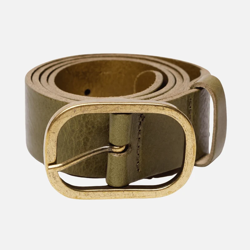Black Gold Oval Buckle Design Statement Leather Belt Women