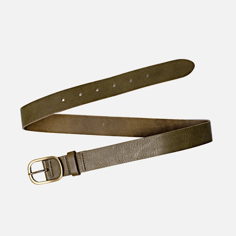 Black Gold Oval Buckle Design Statement Leather Belt Women