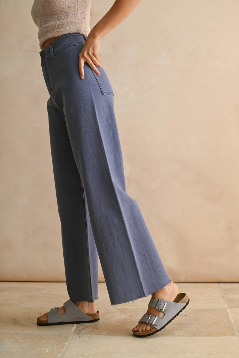 Brown Straight Leg Wide Denim