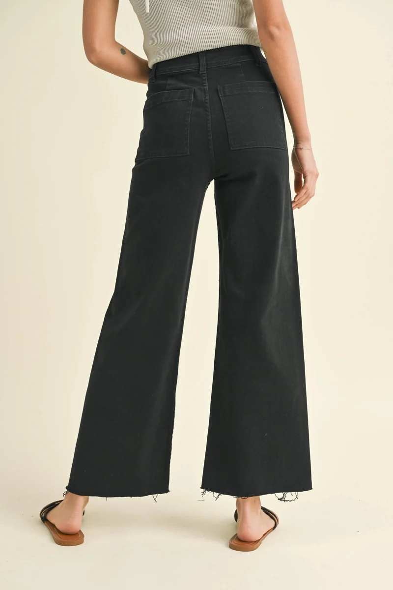 Brown Straight Leg Wide Denim