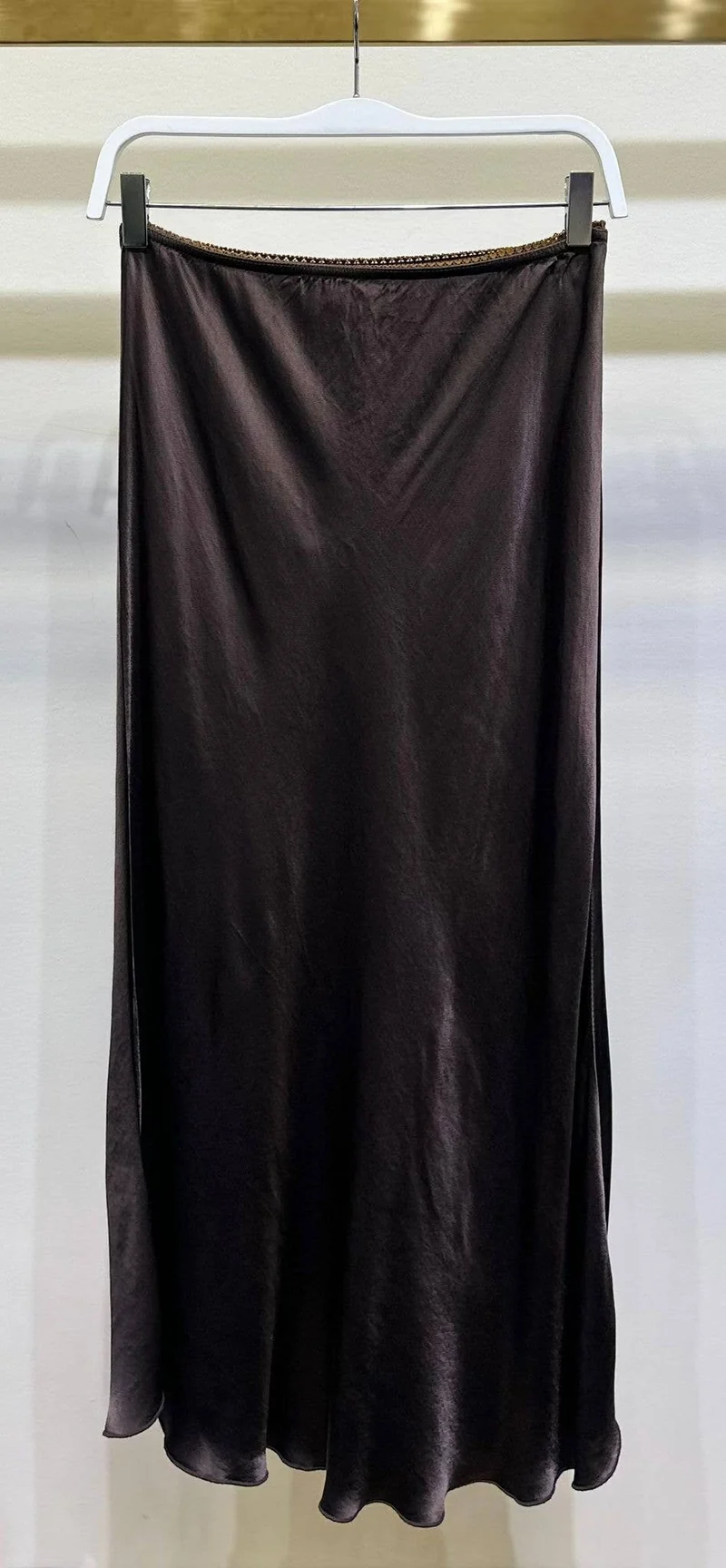Silky chocolate slip Skirt
