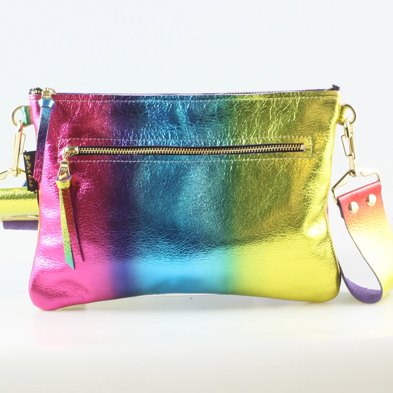 The Metallic Rita Crossbody and Hipbag: Jet