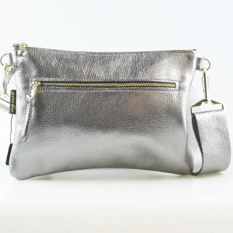 The Metallic Rita Crossbody and Hipbag: Jet