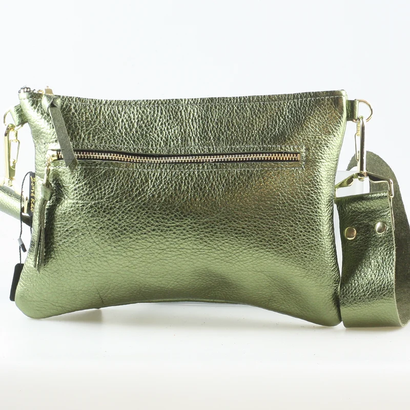 The Metallic Rita Crossbody and Hipbag: Platinum
