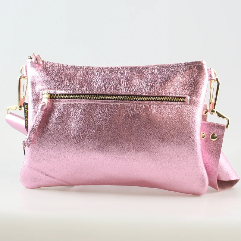 The Metallic Rita Crossbody and Hipbag: Platinum