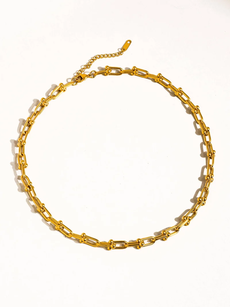 Denise 18K Gold Non-Tarnish Bold Chain Necklace: Yellow Gold