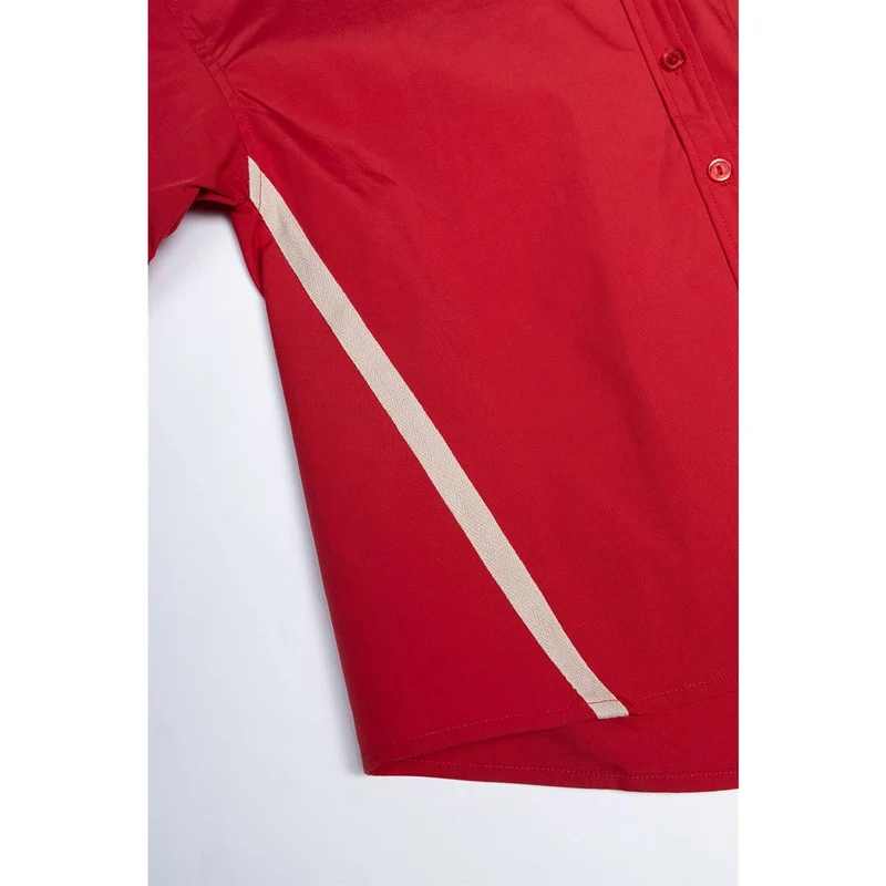 Boxy Half Sleeve Blouse With Stripe Accents