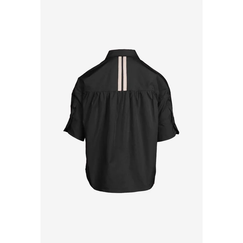 Boxy Half Sleeve Blouse With Stripe Accents