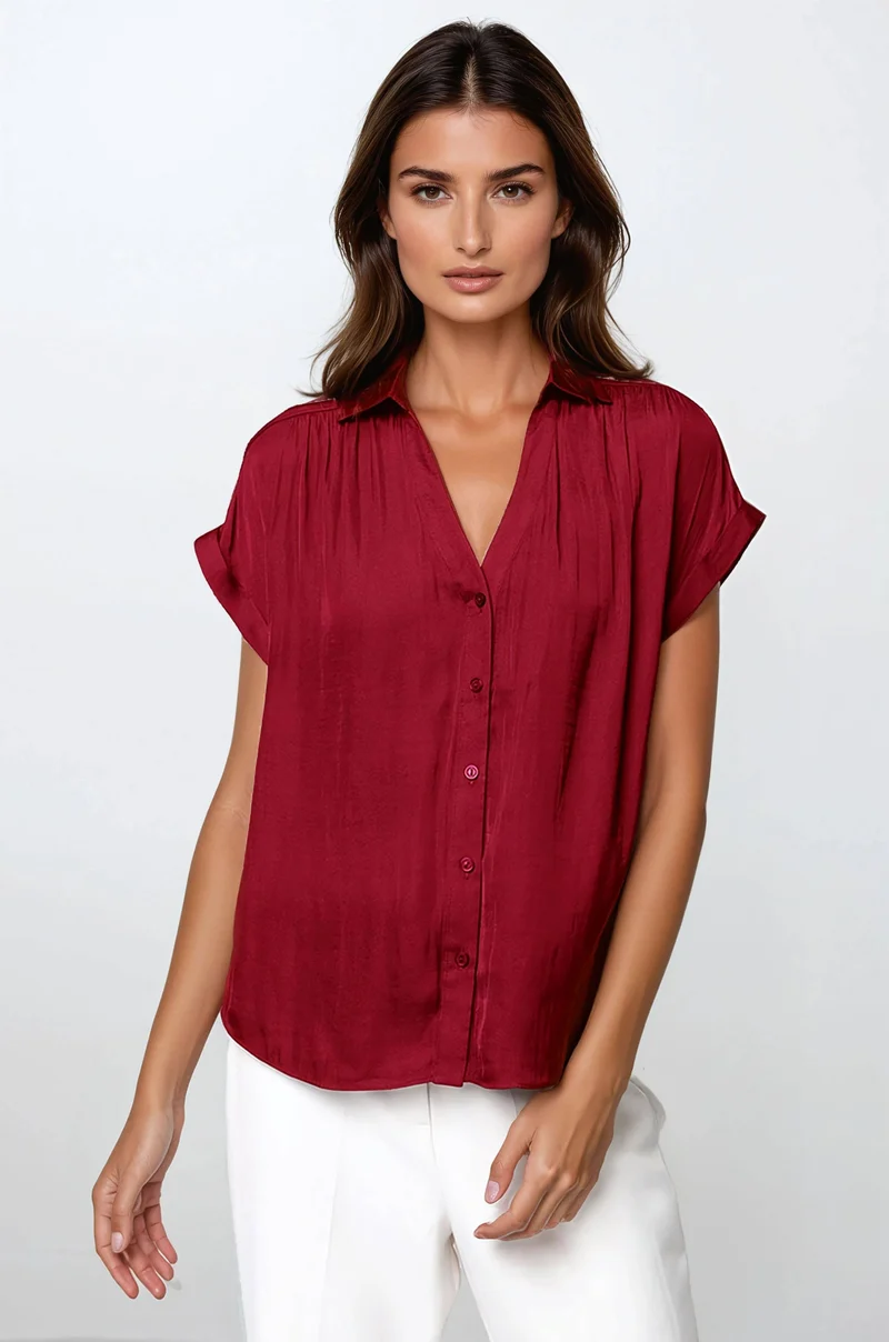 Short Sleeve Blouse chocolate