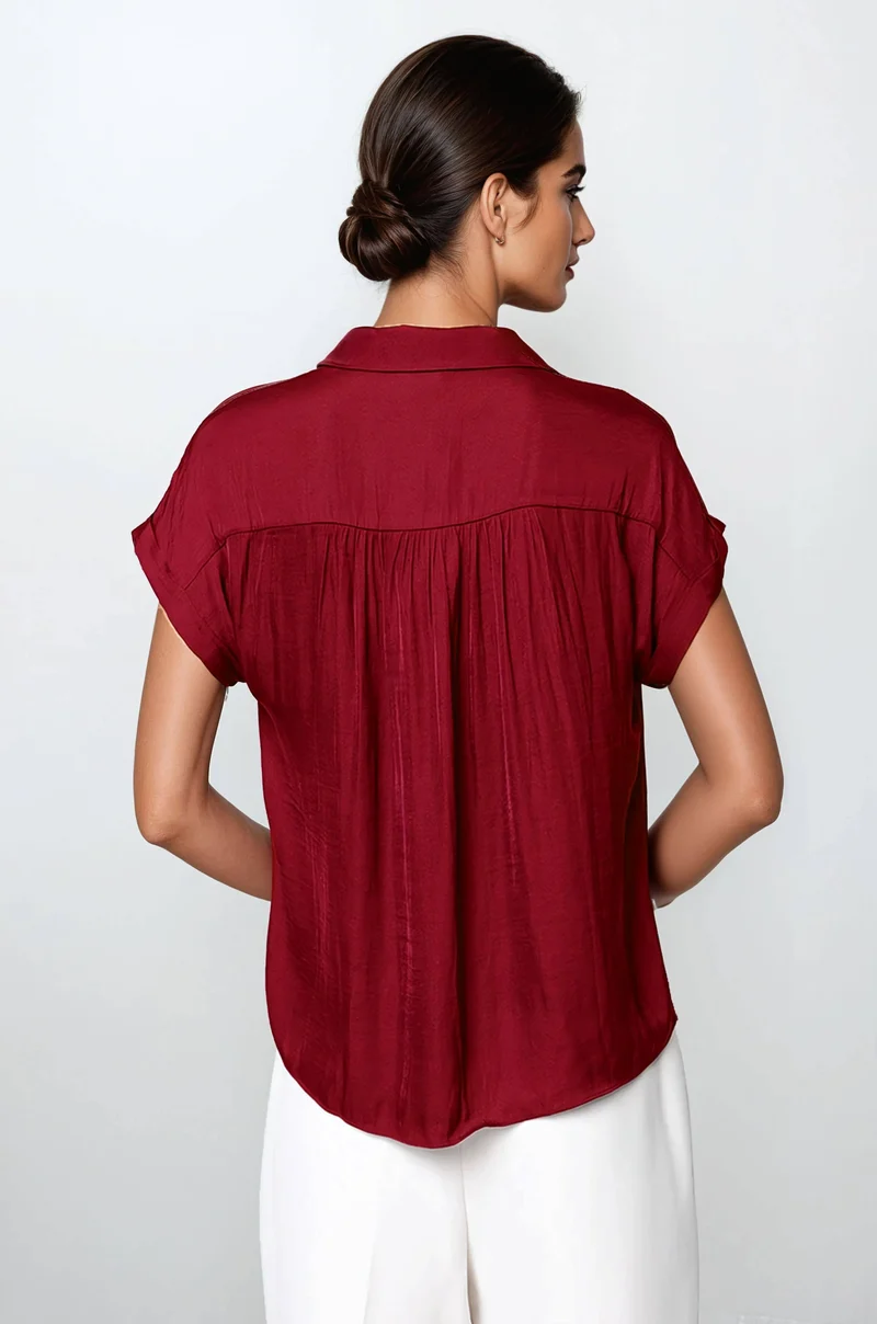 Short Sleeve Blouse chocolate
