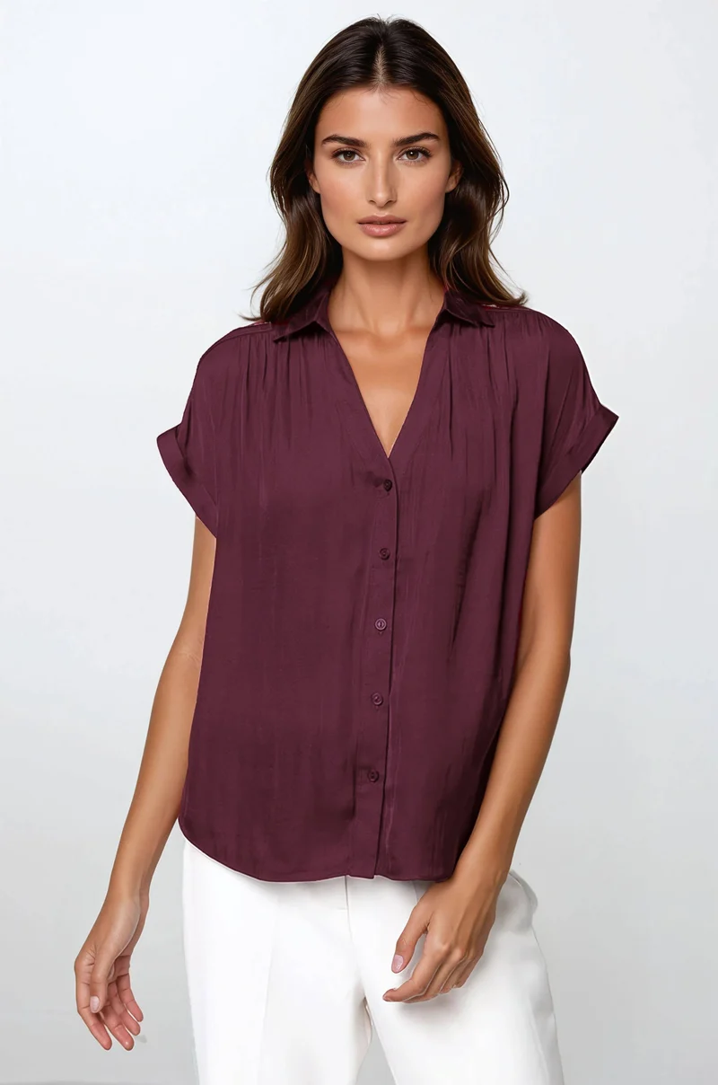 Short Sleeve Blouse chocolate