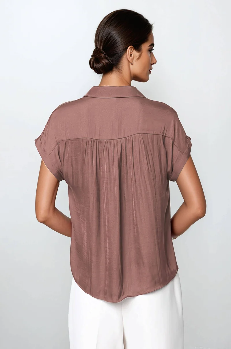 Short Sleeve Blouse chocolate