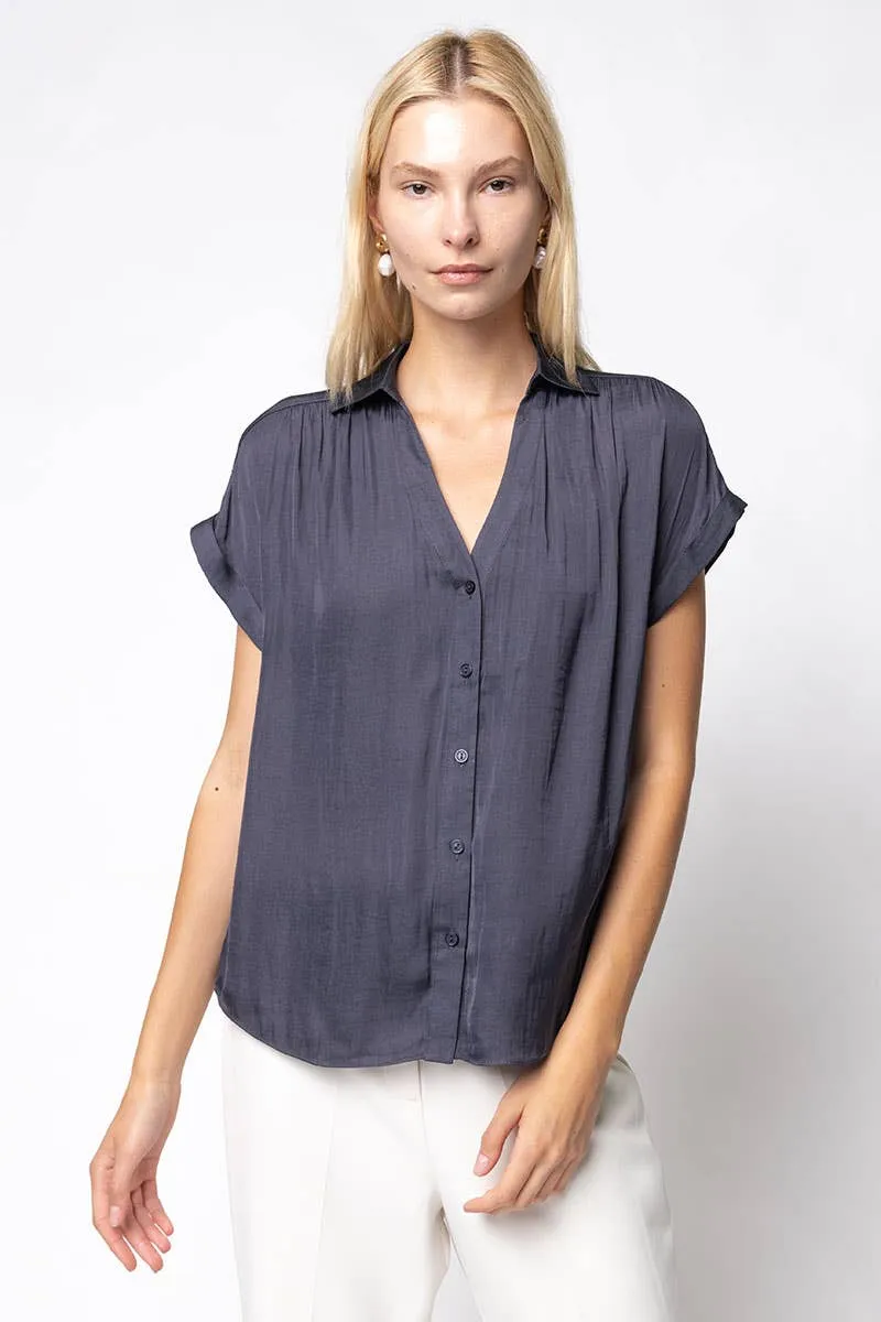 Short Sleeve Blouse chocolate