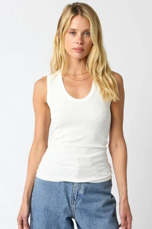 Kelsey Tank Top: Ecru