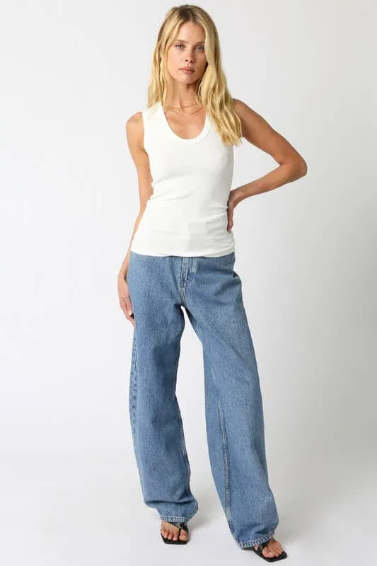Kelsey Tank Top: Ecru