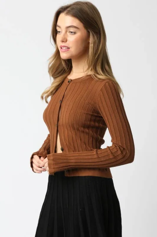 Haley Knit Button Top: Black