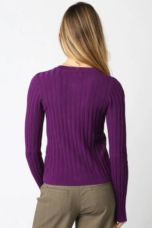 Haley Knit Button Top: Black
