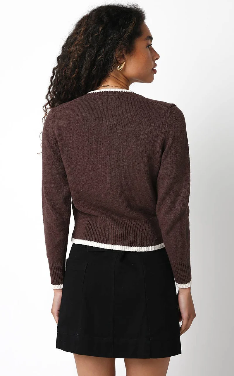 Tess Sweater: Black Cream