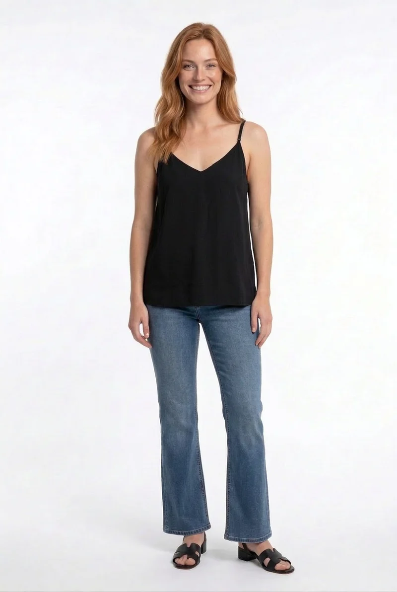 La camisole en mélange de lin