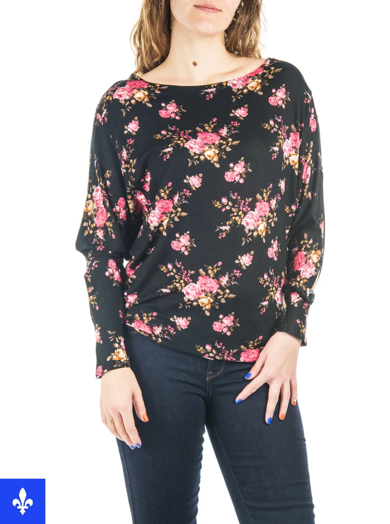 Chandail à imprimé floral | Fabriqué au Québec
