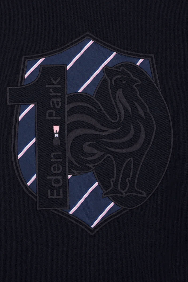 Maillot manches longues en jersey de coton peigné marine brodé XV de France